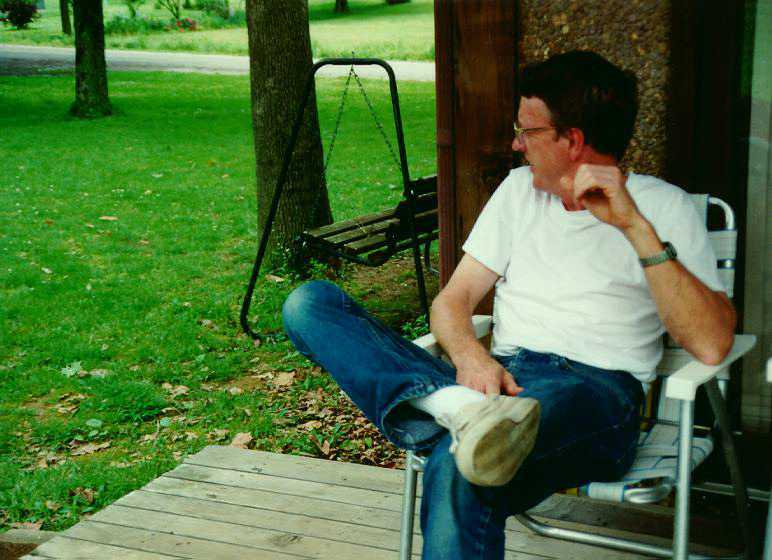 Arlyn on his back porch in Percy