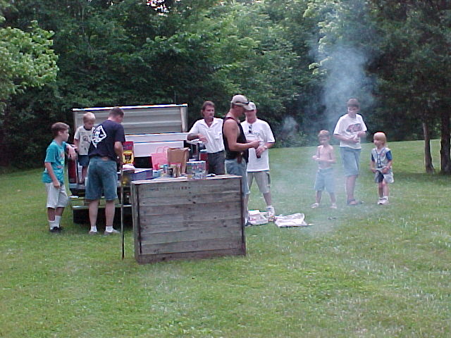 Setting up for fireworks